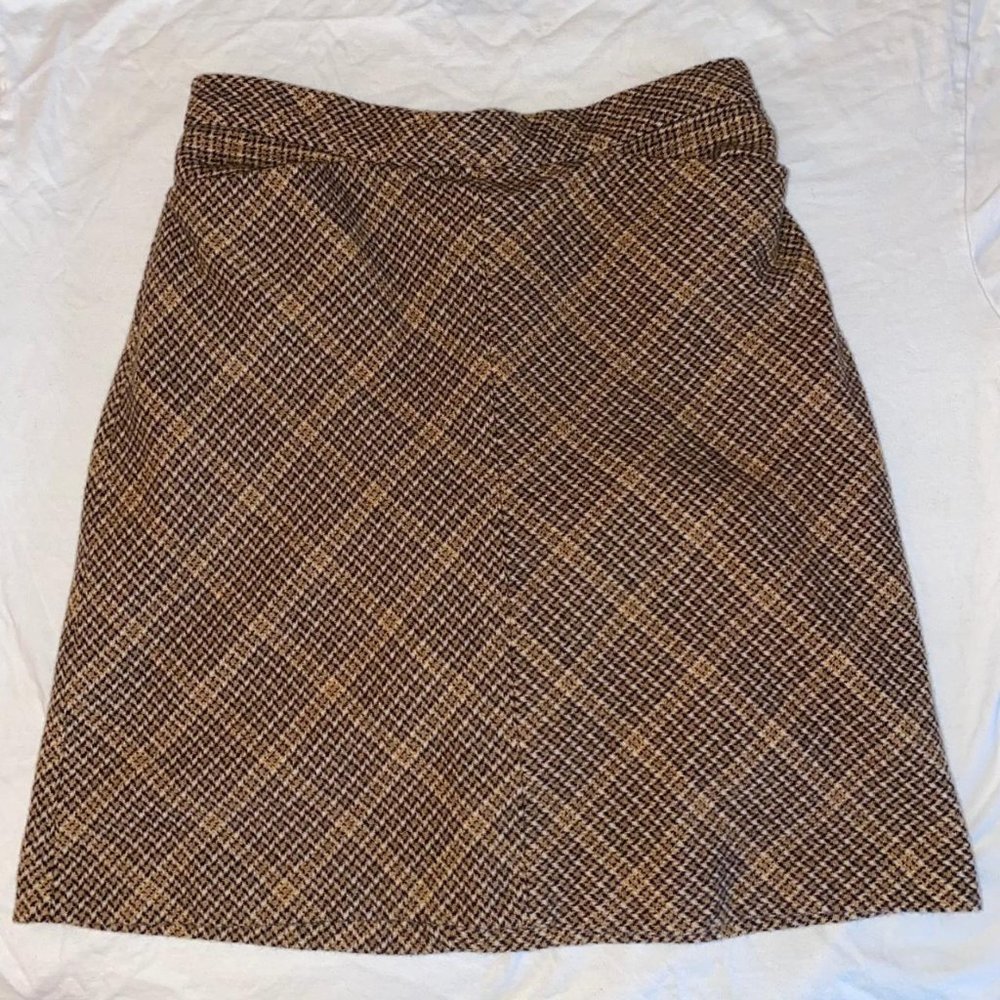 wool plaid tweed Gap short skirt